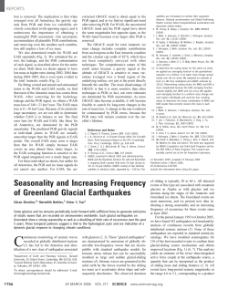 Seasonality and Increasing Frequency of Greenland Glacial