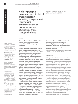 High-hyperopia database, part I: clinical characterisation including