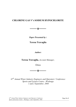 CHLORINE GAS V`s SODIUM HYPOCHLORITE