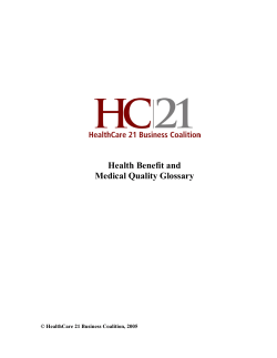 Health Benefit and Medical Quality Glossary