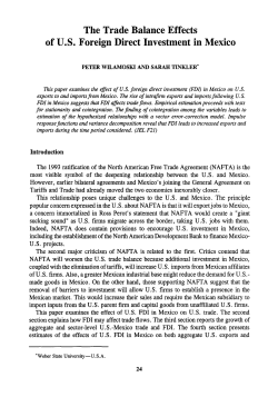 The trade balance effects of U.S. foreign direct investment in Mexico