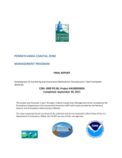 PENNSYLVANIA COASTAL ZONE MANAGEMENT PROGRAM