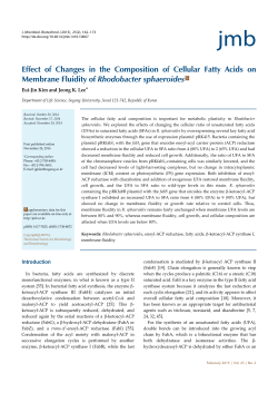 Effect of Changes in the Composition of Cellular Fatty Acids on