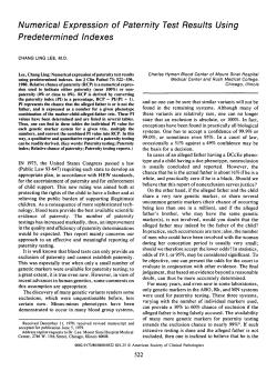 Numerical Expression of Paternity Test Results