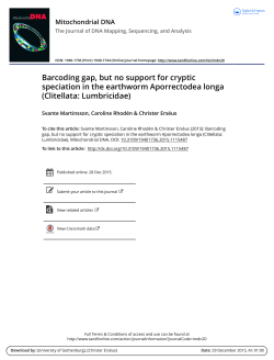 Barcoding gap, but no support for cryptic speciation in the