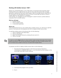 1 Working with Rotation Sensors PART I