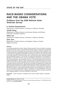 race-based considerations and the obama vote