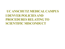 Denver Policies and Procedures relating to Scientific Misconduct