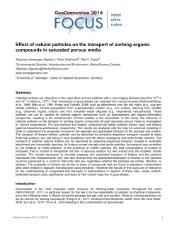 Effect of natural particles on the transport of sorbing organic