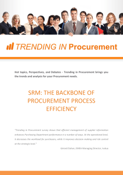 SRM: THE BACKBONE OF PROCUREMENT PROCESS EFFICIENCY