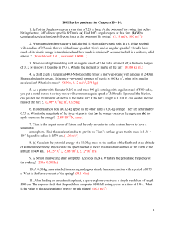 1401 Review problems for Chapters 10