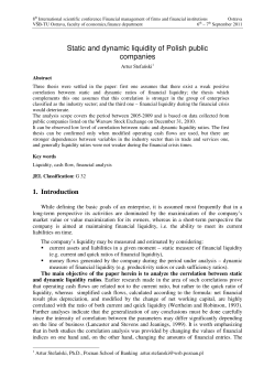 Static and dynamic liquidity of Polish public companies