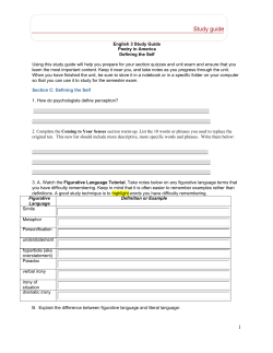 Figurative Language Definition or Example Simile Metaphor