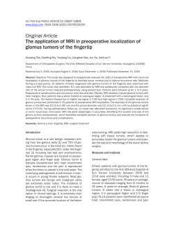 The application of MRI in preoperative localization of glomus tumors