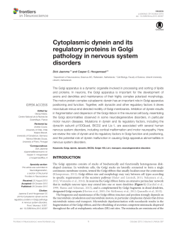 Cytoplasmic dynein and its regulatory proteins in Golgi pathology in
