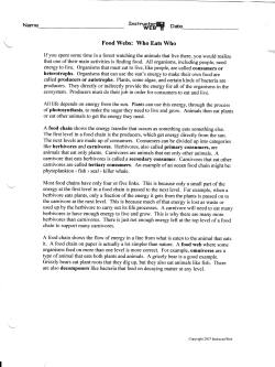 Food Webs: Who Eats Who