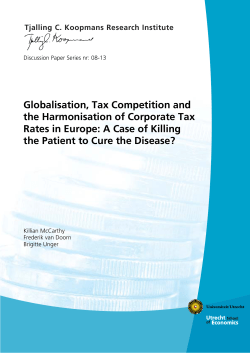 Globalisation, Tax Competition and the Harmonisation of Corporate