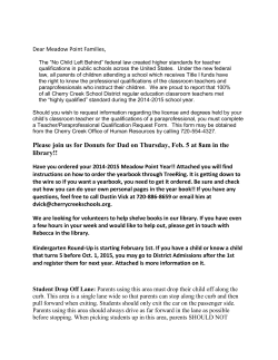 Meadow Point Newsletter 1-29-15