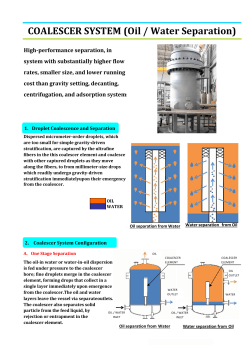 COALESCER SYSTEM (Oil / Water Separation)