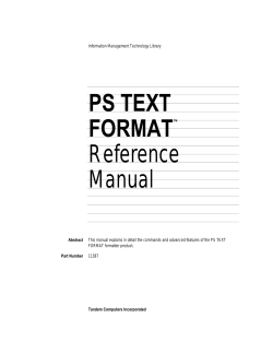 PS TEXT FORMAT Reference Manual