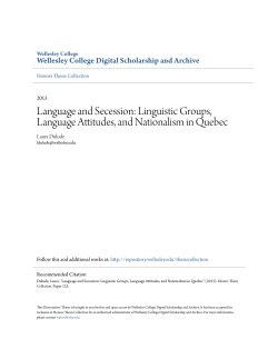 Language and Secession - Wellesley College Digital Scholarship