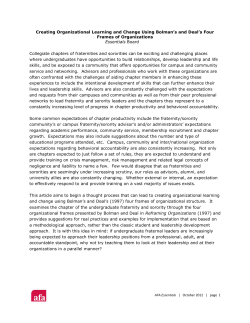 Creating Organizational Learning and Change Using Bolman`s and