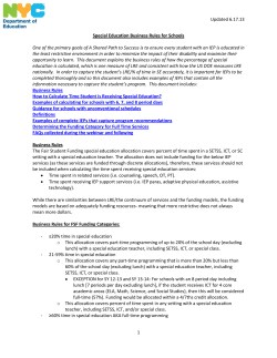 Special Education Business Rules for Schools