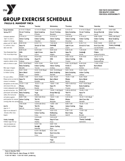 group exercise schedule - YMCA of the Capital Area