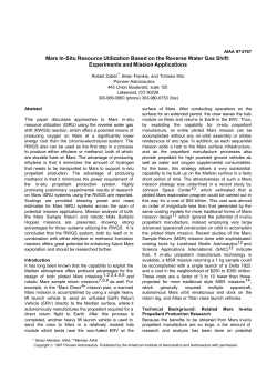 Mars In-Situ Resource Utilization Based on the Reverse Water Gas