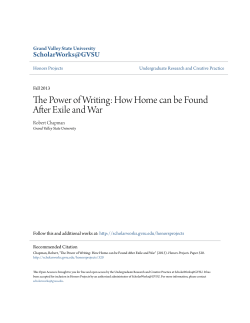 The Power of Writing: How Home can be Found After Exile and War