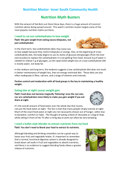 Nutrition Myth Busters - Inner South Community Health Service
