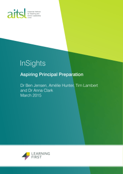 Aspiring Principal Preparation - Australian Institute for Teaching and