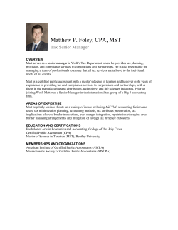 Matthew P. Foley, CPA, MST
