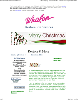 December, 2011 edition - Whalen Restoration Services Inc.