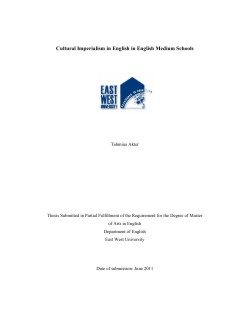 Cultural Imperialism in English in English Medium