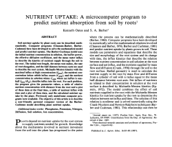 (1987) Nutrient Uptake: a Microcomputer Program to Predict Nutrient