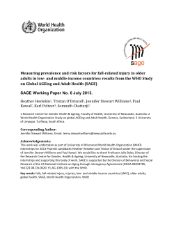 Measuring prevalence and risk factors for fall