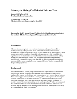 Motorcycle Sliding Coefficient of Friction Tests