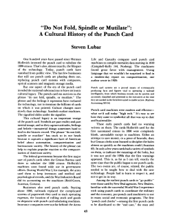 &ldquo;DO Not Fold, Spindle or Mutilate&rdquo;: A Cultural History of the Punch