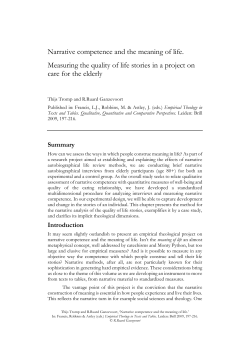 Narrative competence and the meaning of life
