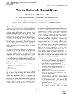 Technical Challenges for Biometric Science