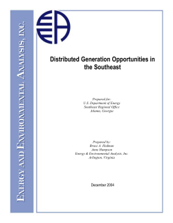 Distributed Generation Opportunities in the Southeast Region