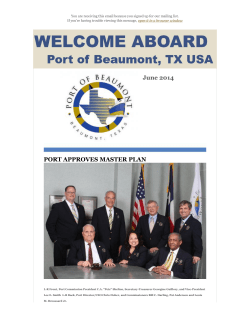 June 2014 PORT APPROVES MASTER PLAN