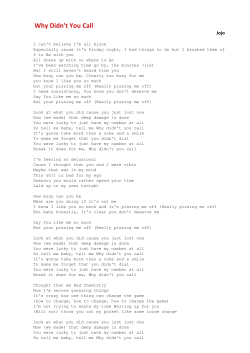 Jojo Why Didn`t You Call