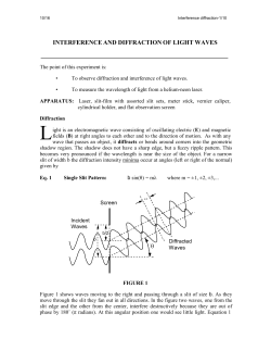 10. Interference and Diffraction of Light