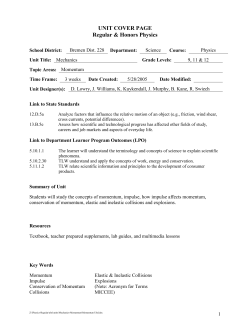 Unit III: Mechanics - Momentum - Bremen High School District 228