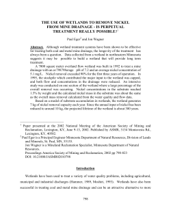the use of wetlands to remove nickel from mine drainage
