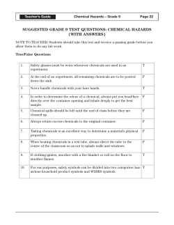 suggested grade 9 test questions: chemical