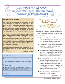 blossom notes - The Cleveland Orchestra