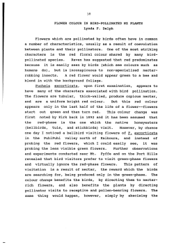 38 FLOWER COLOUR IN BIRD-POLLINATED NZ PLANTS Lynda F